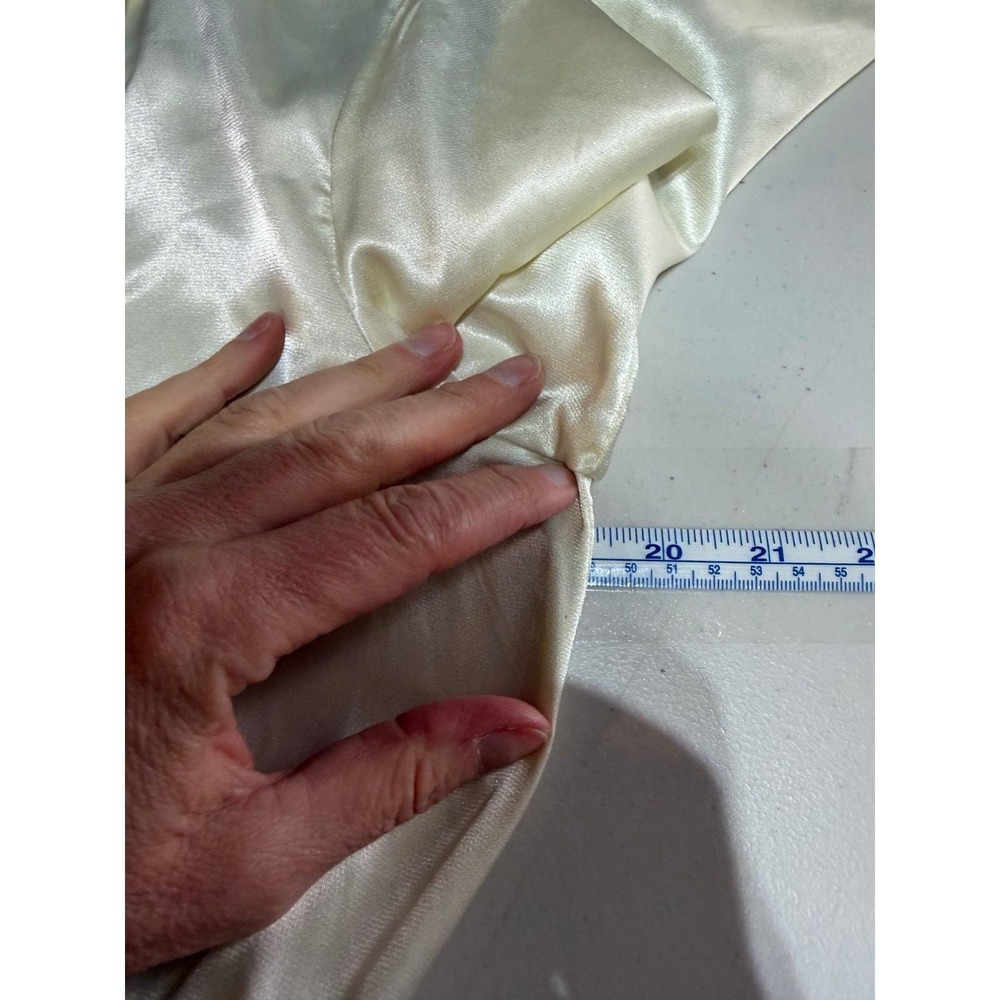 Vintage Y2K Edwardian Inspired Satin Ruffle Blouse Ivory Romantic Coquette - Picture 8 of 9